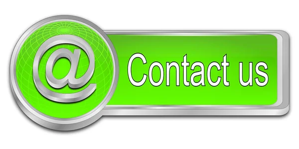 Botón Verde Brillante Contacto Con Nosotros Ilustración —  Fotos de Stock
