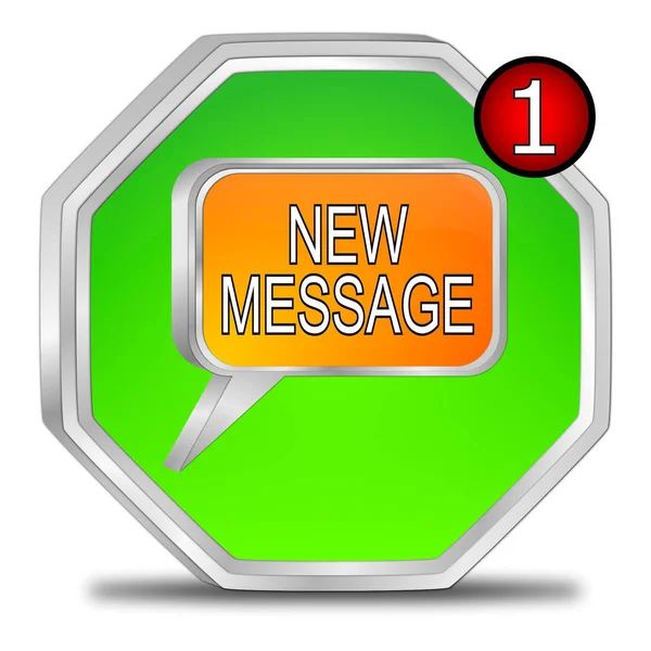 Laranja Verde Novo Botão Mensagem Ilustração — Fotografia de Stock
