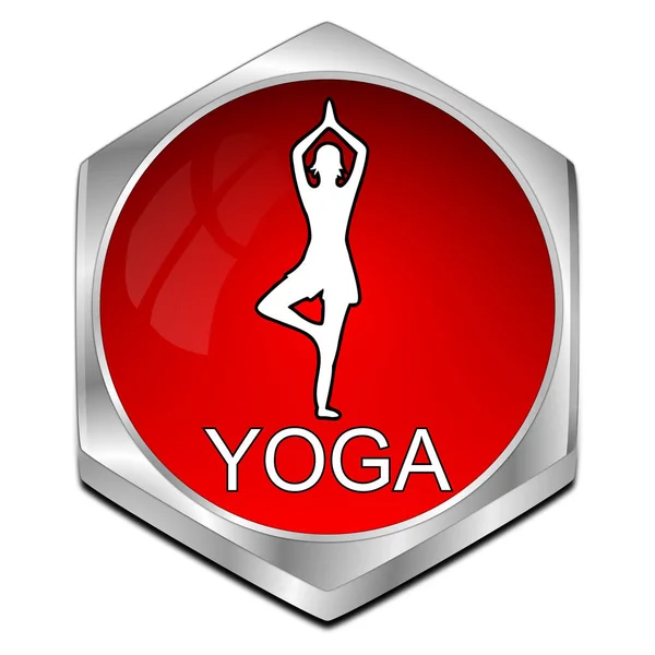 Botón Yoga Rojo Ilustración —  Fotos de Stock