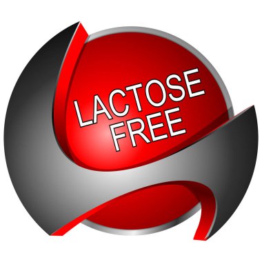 Kırmızı laktoz ücretsiz düğme - 3d çizim 