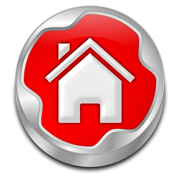 Botão Vermelho Home Ilustração — Fotografia de Stock