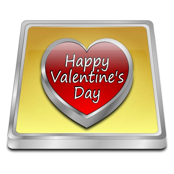 Gouden Happy Valentine Day Knop Illustratie — Stockfoto