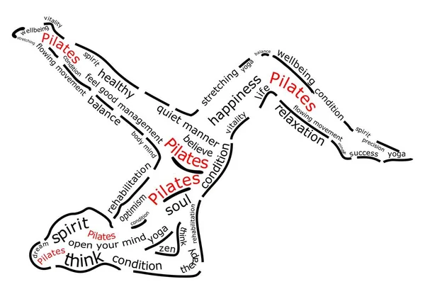 Dekoratif Pilates Wordcloud - illüstrasyon