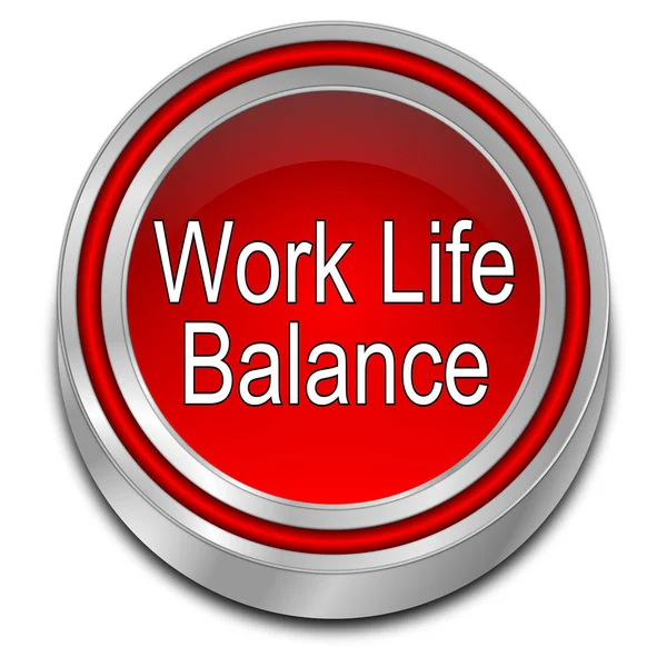 Czerwony Przycisk Work Life Balance Ilustracja — Zdjęcie stockowe