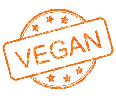 Turuncu Vegan lastik damgası - illüstrasyon