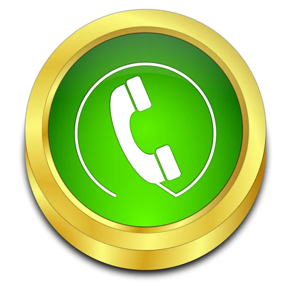 Botão Chamada Telefone Verde Ilustração — Fotografia de Stock