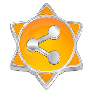 Turuncu Paylaş düğmesi 3d çizim