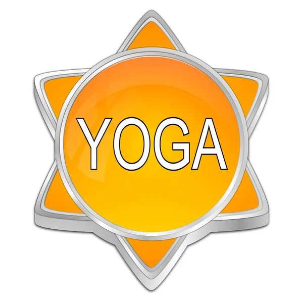 Orange Yoga Button Illustration — Stock Photo, Image