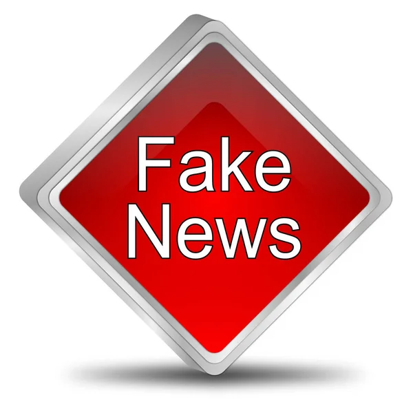 Red Fake News Button Illustration — Stock Photo, Image