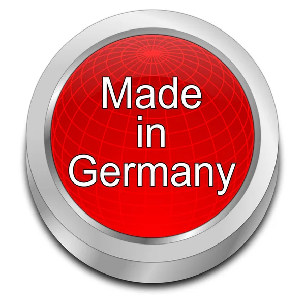 Glanzend Rode Made Duitsland Knop Illustratie — Stockfoto