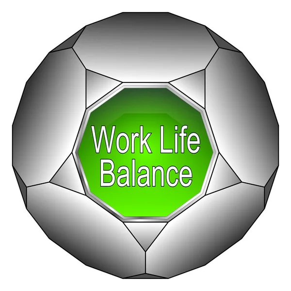Silver Green Work Life Balance Button Illustration — Stock Photo, Image