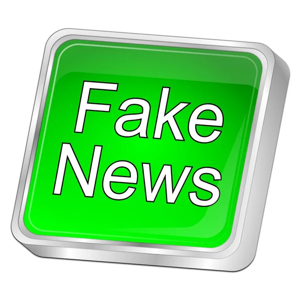 Botão Verde Fake News Ilustração — Fotografia de Stock