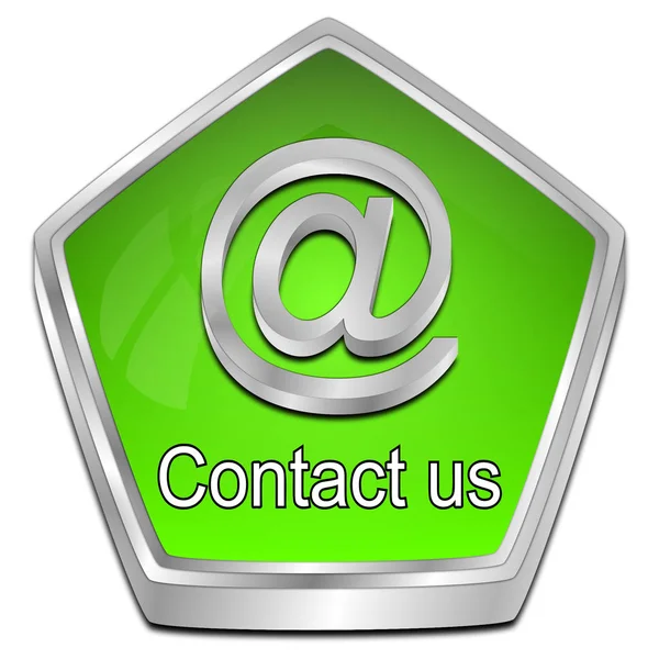 green Button contact us - 3D illustration