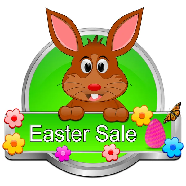 Decorative Green Easter Sale Button Illustration — Stock Photo, Image