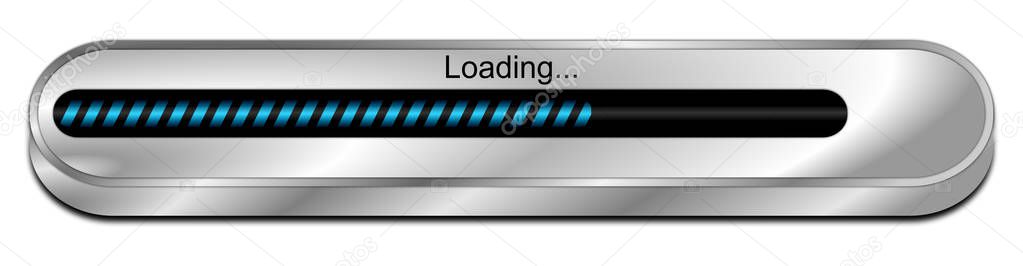 blue Loading bar - 3D illustration