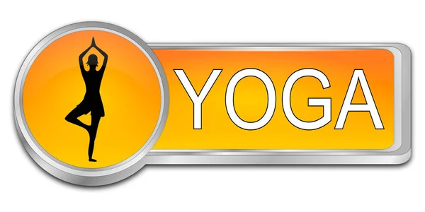 Orange Yoga Button Illustration — Stock Photo, Image