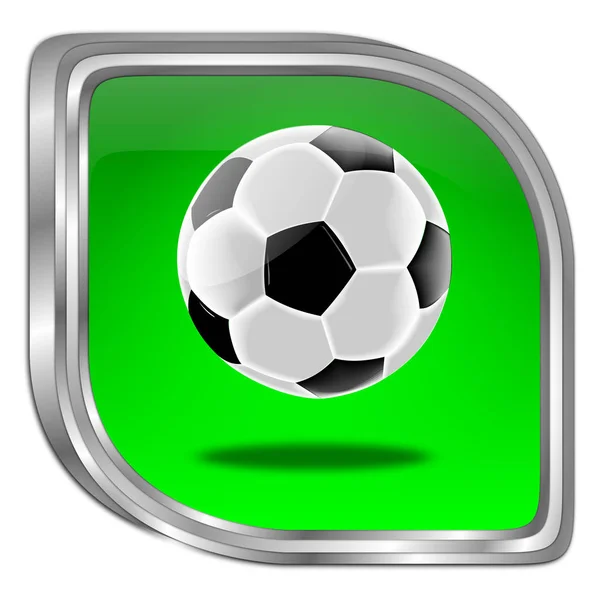 green Button with Soccer ball - 3D illustration