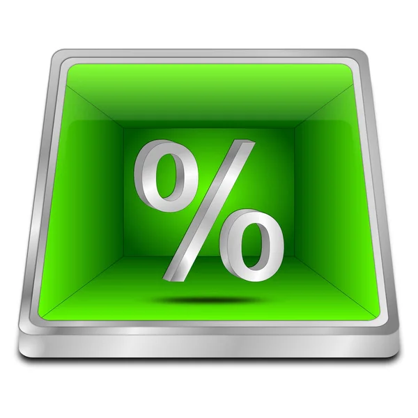 Zelené Slevy Tlačítko Symbol Procenta Ilustrace — Stock fotografie