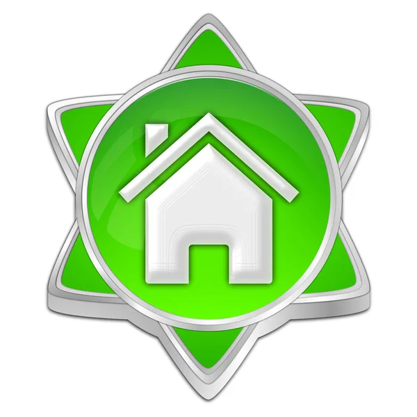 Decorative Green Home Button Illustration — Stock Photo, Image