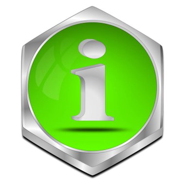 yeşil Bilgi Düğmesi - 3B illüstrasyon