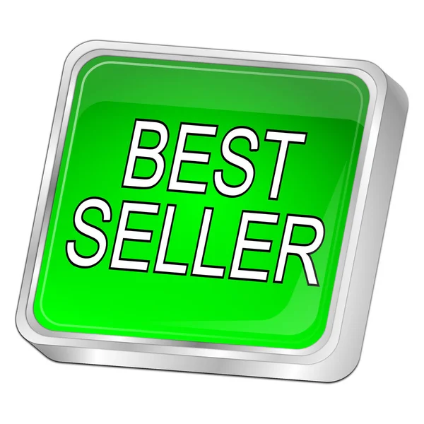 Green Bestseller Button Illustration — Stock Photo, Image