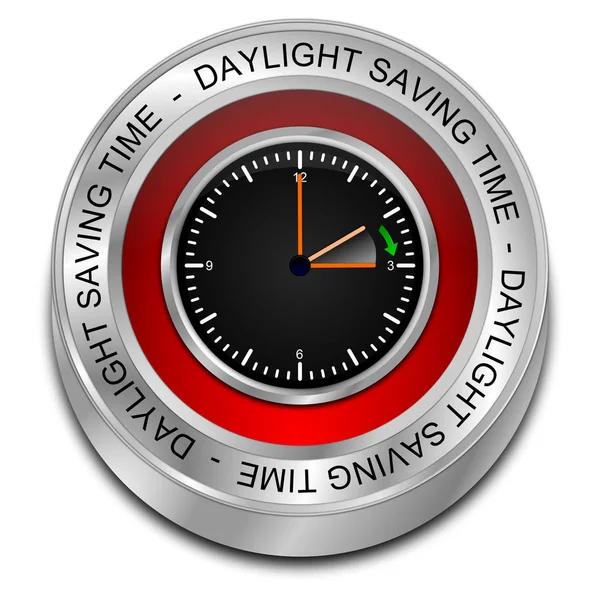 Rode Daylight Saving Time Knop Illustratie — Stockfoto