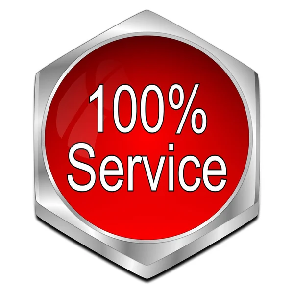 Red 100 Service Button Illustration — Stock Photo, Image