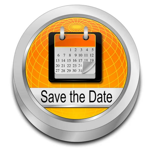 Glossy Orange Date Button Illustration — Stock Photo, Image