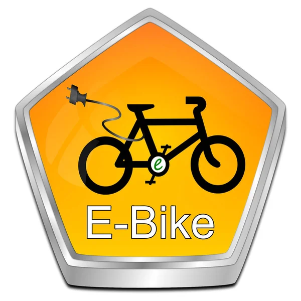 Оранжевая Кнопка Электронного Велосипеда Иллюстрация — стоковое фото