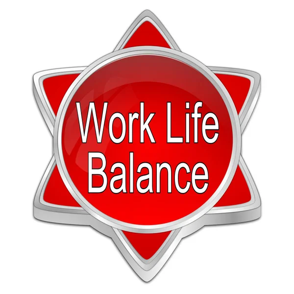 Decoratieve Rode Work Life Balance Knop Illustratie — Stockfoto