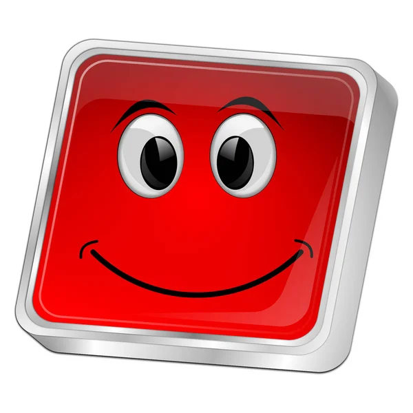 Red Button Smiling Face Illustration — Stock Photo, Image