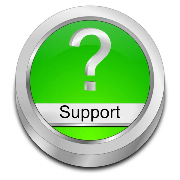 green Support Button - 3D illustration