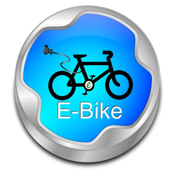 Glossy Blue Bike Button Illustration — Stock Photo, Image