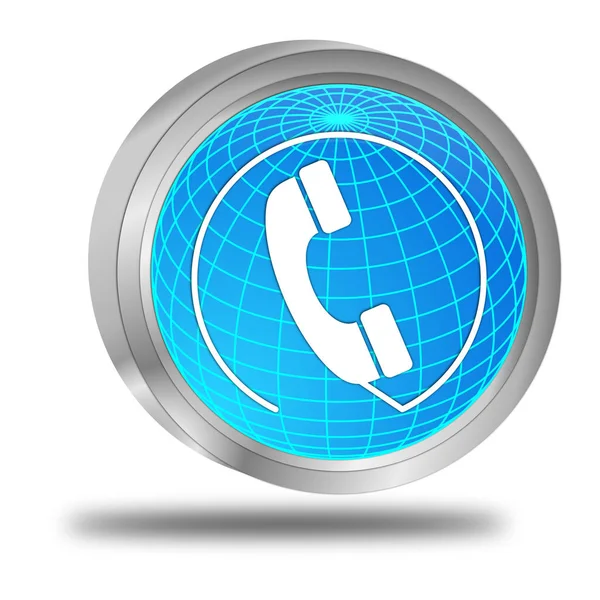 Διακοσμητικό Γυαλιστερό Μπλε Τηλεφώνημα Κουμπί Απεικόνιση — Φωτογραφία Αρχείου