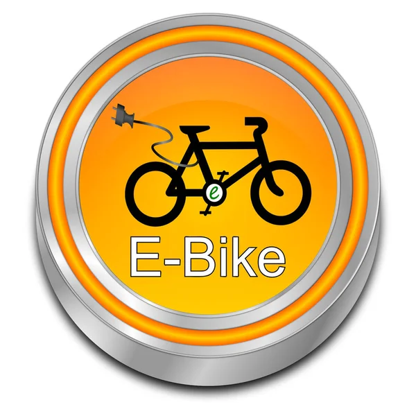 オレンジ色の装飾的な 自転車ボタン イラスト — ストック写真