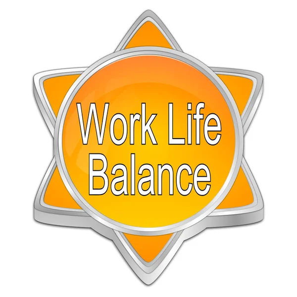 Naranja Botón Equilibrio Vida Laboral Ilustración —  Fotos de Stock