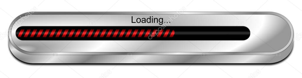 silver red Loading bar - 3D illustration