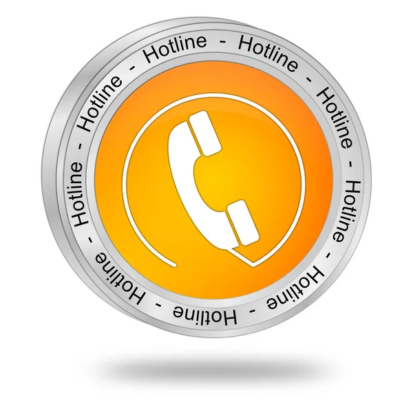 Orange Hotline Knapp Illustration — Stockfoto