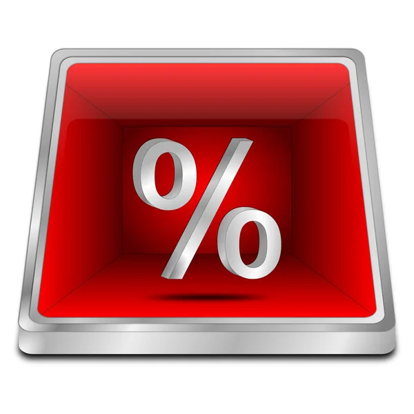 Red Discount Button Percent Symbol Illustration — Stock Photo, Image