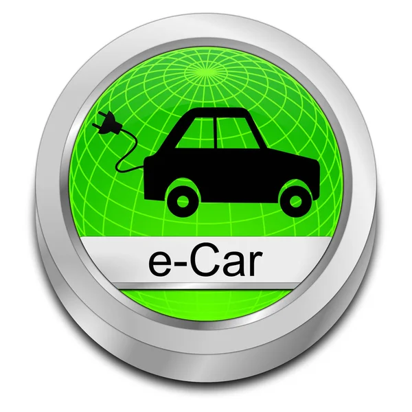 Lesklé Zelené Auto Tlačítko Ilustrace — Stock fotografie