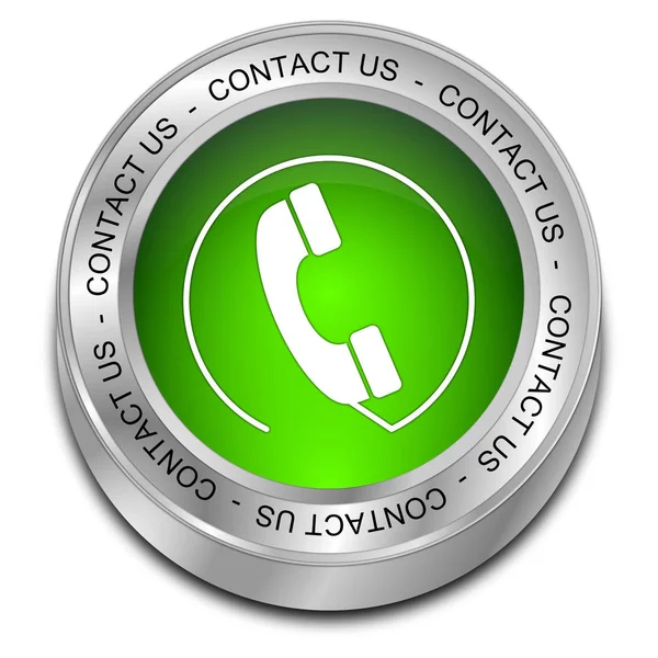 Groene Knop Contact Met Ons Illustratie — Stockfoto