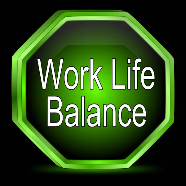 Zielony Work Life Balance Przycisk Illustrationwork Life Balance Przycisk Ilustracja — Zdjęcie stockowe