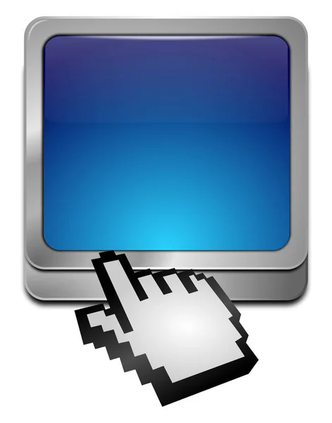 Dark Blue Blank Button Cursor Illustration — Stock Photo, Image