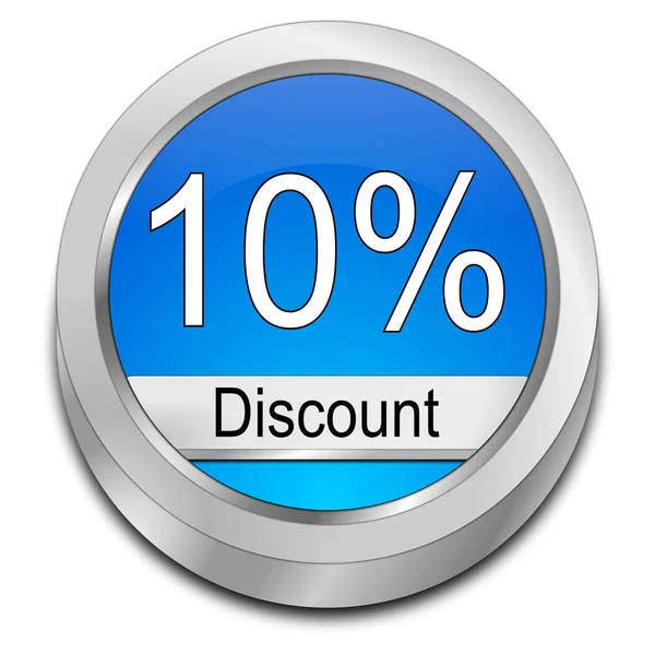 Glossy Blue Discount Button Illustration — Stock Photo, Image