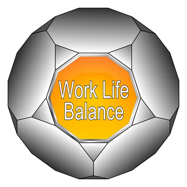 Decorativo Naranja Plata Work Life Balance Botón Ilustración —  Fotos de Stock
