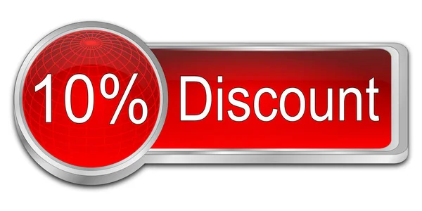 Glossy Red Discount Button Illustration — Stock Photo, Image