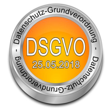 Turuncu Dsgvo genel veri koruma Yönetmeliği - Alman - 3d çizim