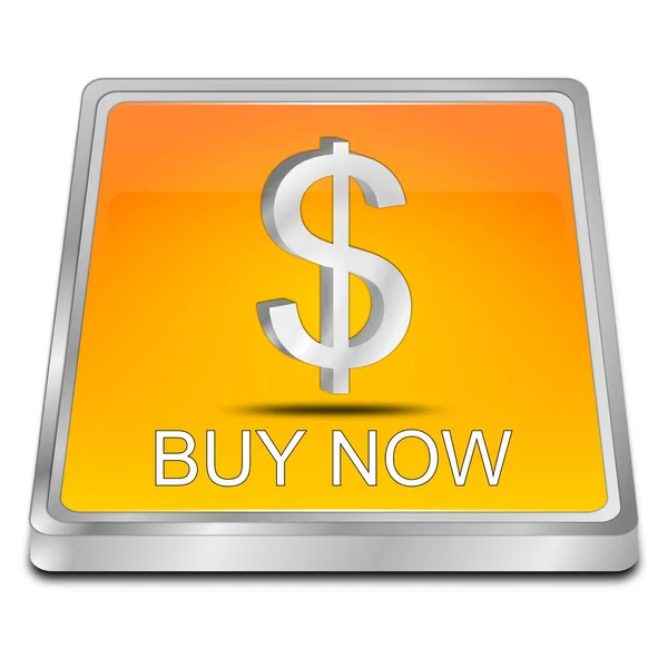 orange Buy now Button - 3D illustration