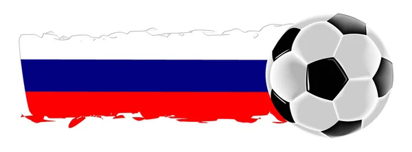 橄榄球与俄国旗子例证 — 图库照片