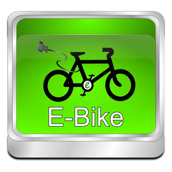 Зеленая Кнопка Электронного Велосипеда Иллюстрация — стоковое фото